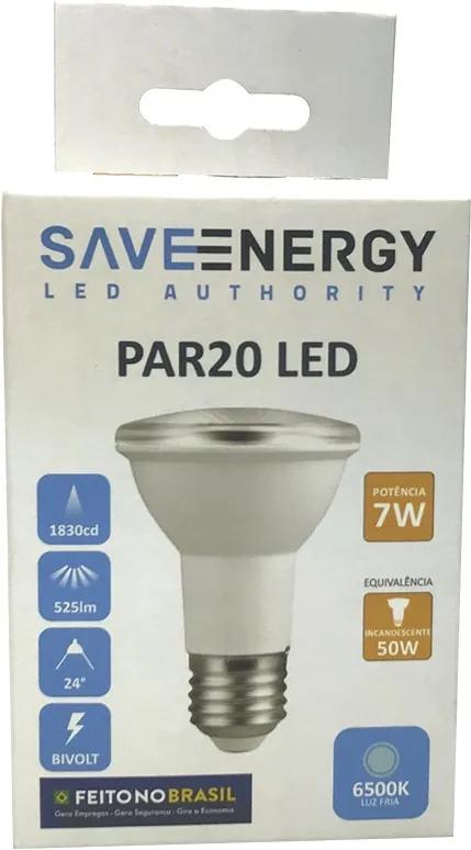 Lâmpada de Led PAR20 E27 7W 6500K - Save Energy - Bivolt