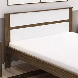 Cama de Casal Madeira CM8005 Nogal/Branco - Tecno Mobili