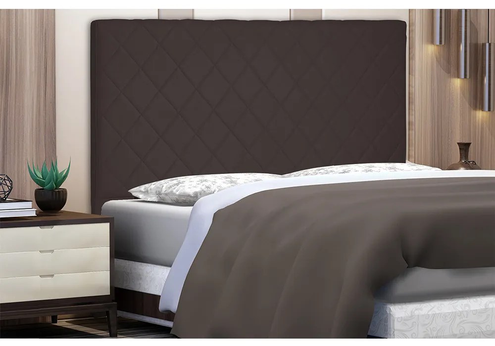 Cabeceira Dubai Para Cama Box Casal 140 cm Suede - D'Rossi - Café