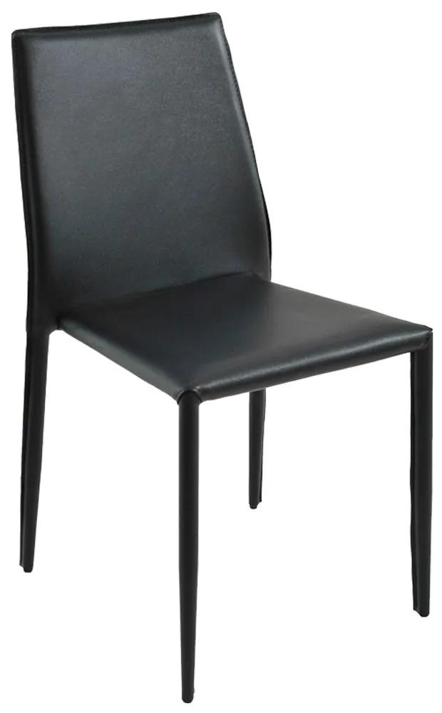 Cadeira Decorativa Sala e Cozinha Karma PVC Preto G56 - Gran Belo
