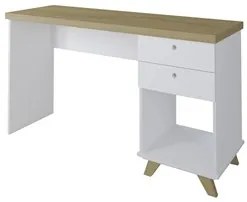 Mesa Escrivaninha 135cm Elai e Gaveteiro 2 Gavetas May A06 Olmo/Branco