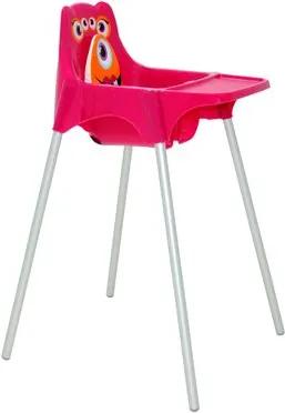 Cadeira para Refeição Infantil Tramontina Monster em Polipropileno Rosa