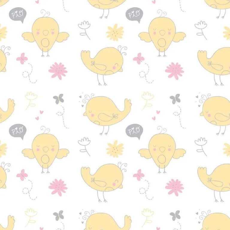 Papel de Parede Adesivo Ambiente Decorado Bird Yellow