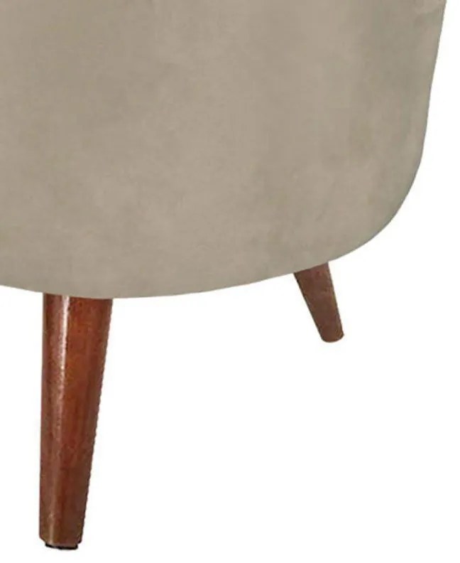 Puff Banqueta Decorativa Dora Redondo Suede - S06 - Bege