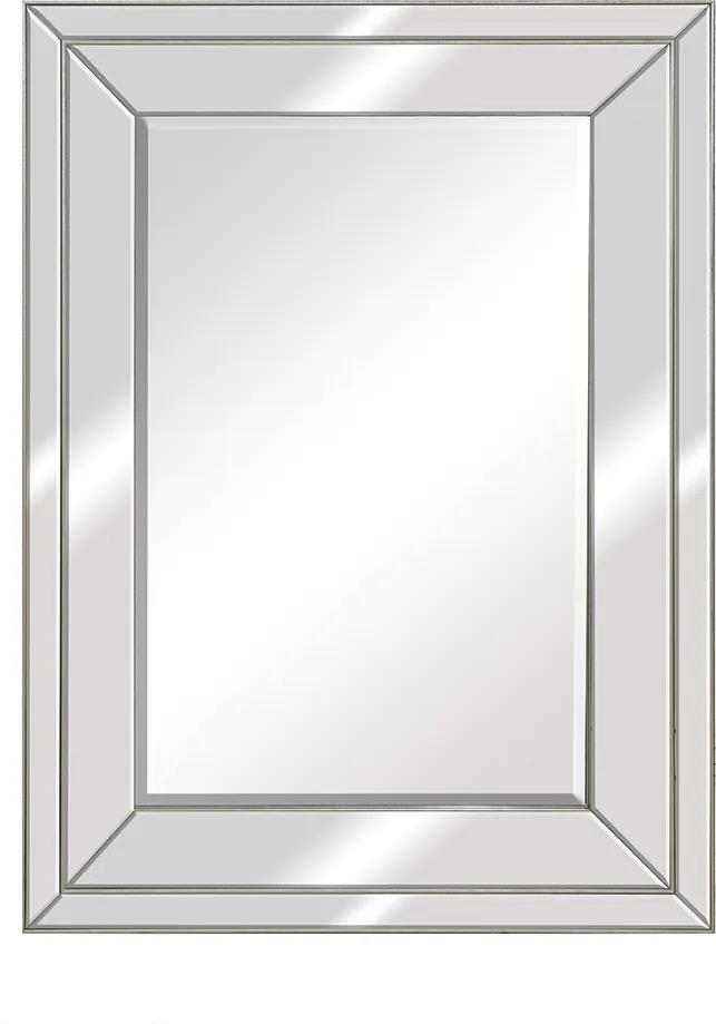 Espelho Retangular Espelhado em Prata - 87x117cm