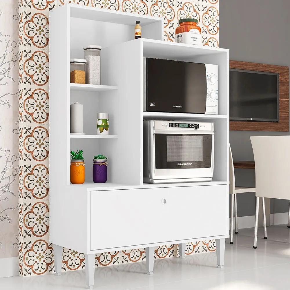 Armário de Cozinha 1 Porta Basculante Amsterdã Branco - Art In Móveis