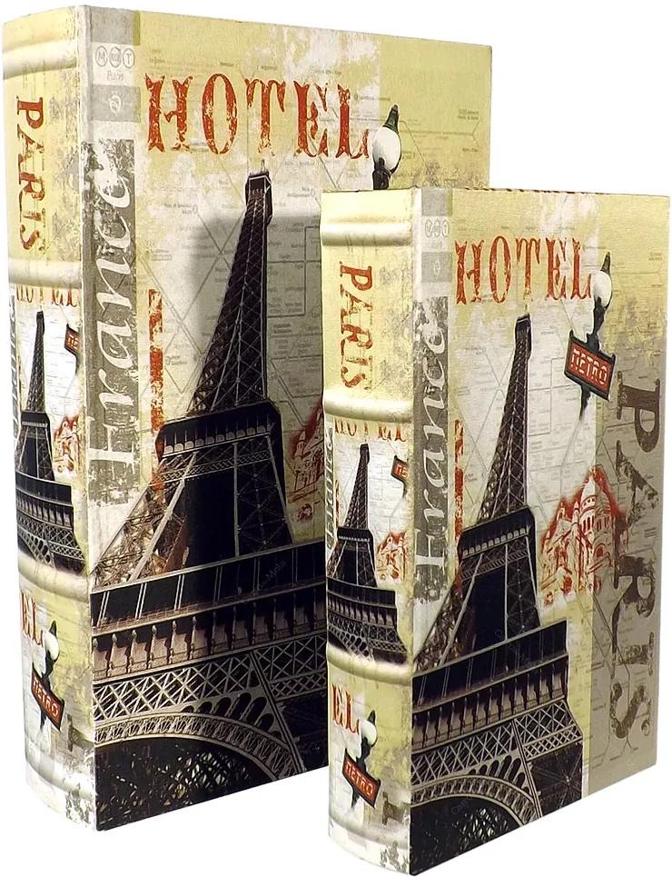 Conjunto Book Box Eiffel Hotel Seda Oldway - Madeira - 33x22 cm