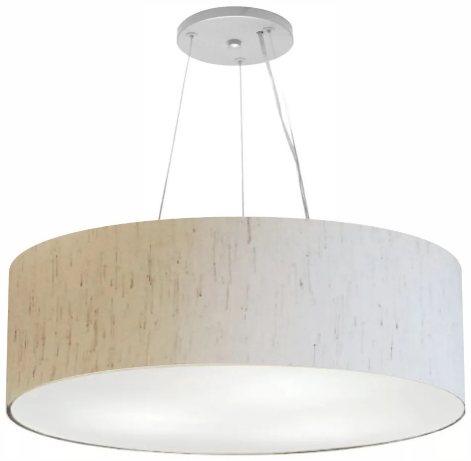 Lustre Pendente Cilíndrico Md-4381 Cúpula em Tecido 100x30cm Linho Bege - Bivolt