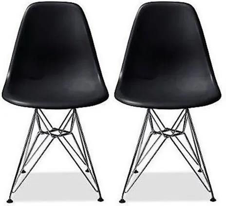 Conjunto 2 Cadeiras Eiffel Eames DSR Preta