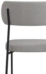 Cadeira Estofada Milli Corano/Linho F02 Preto/Cinza - Mpozenato