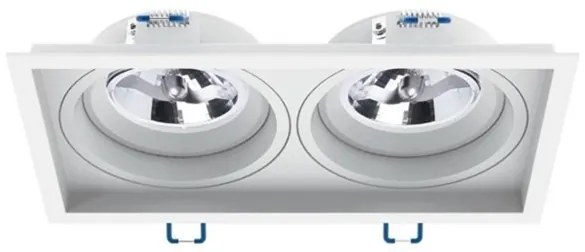 Plafon Embutir Duplo Aluminio Ar70 Gu10 Recuado - BRANCO