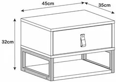 Mesa De Cabeceira 1 Gaveta 1 Nicho Sigma C14 Off White - Mpozenato