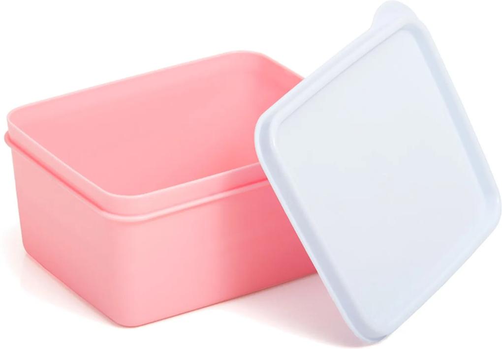 Pote Dup Hermético Essencial Quadrado Rosa Prático Armazenar Conservar Alimentos Segurança Moderno 500ml