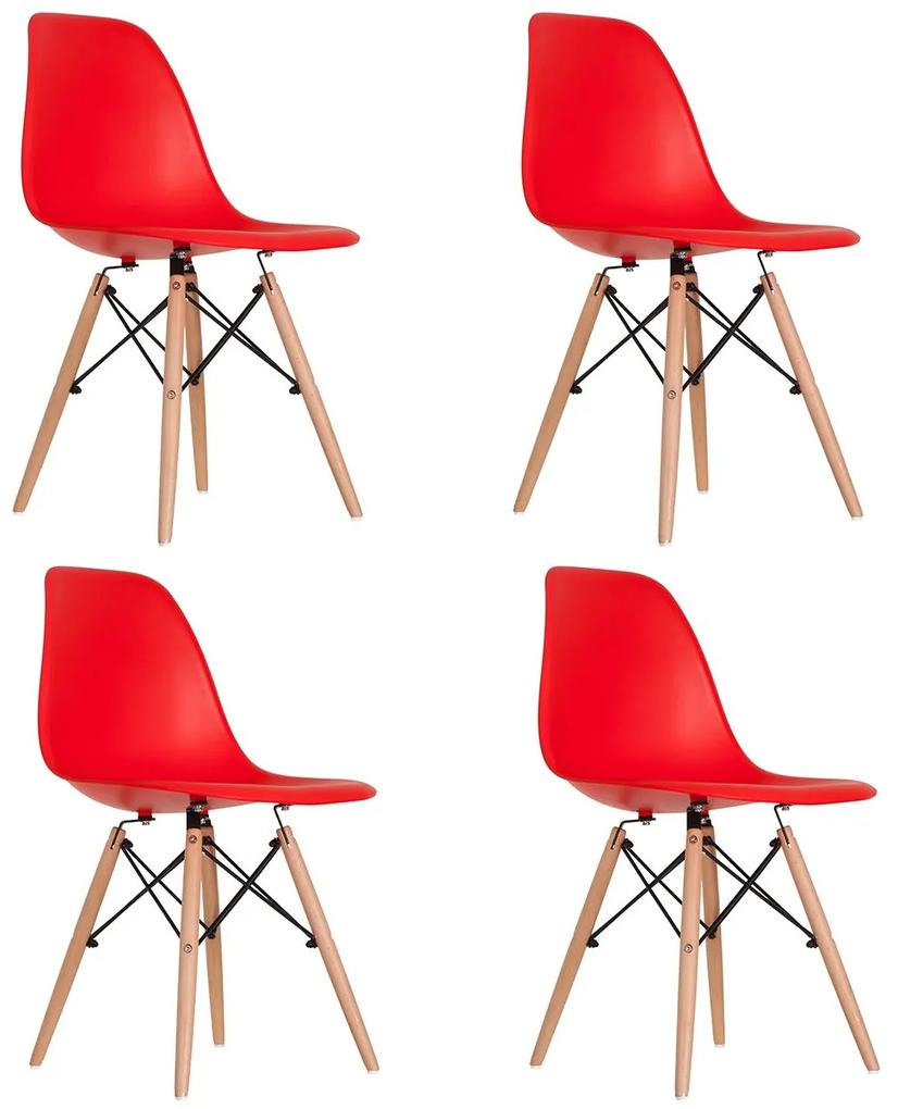 Conjunto 4 Cadeiras Eames Vermelha Dsw - Empório Tiffany