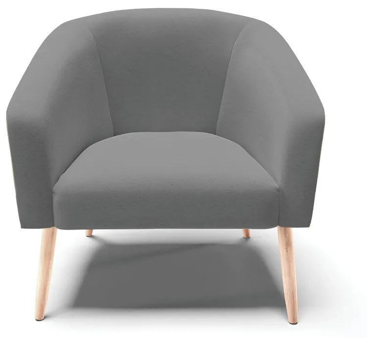 Poltrona Decorativa Pé Palito Natural Stella Linho Grafite D03 - D'Rossi