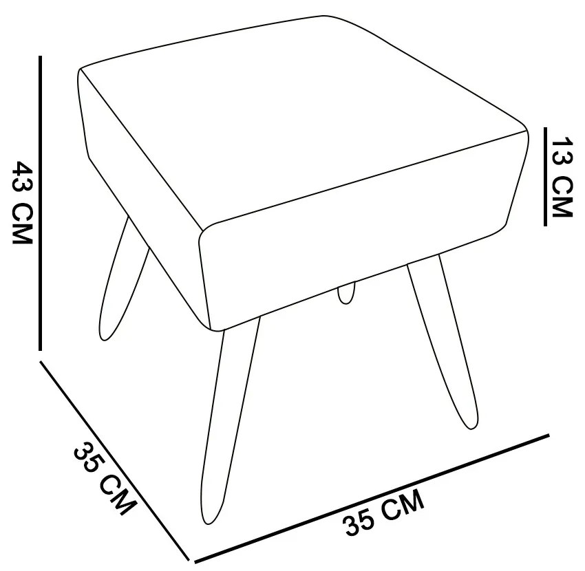 Puff Banqueta Decorativo Pé Palito Natural Ibiza Linho Arebesco Cinza D03 - D'Rossi