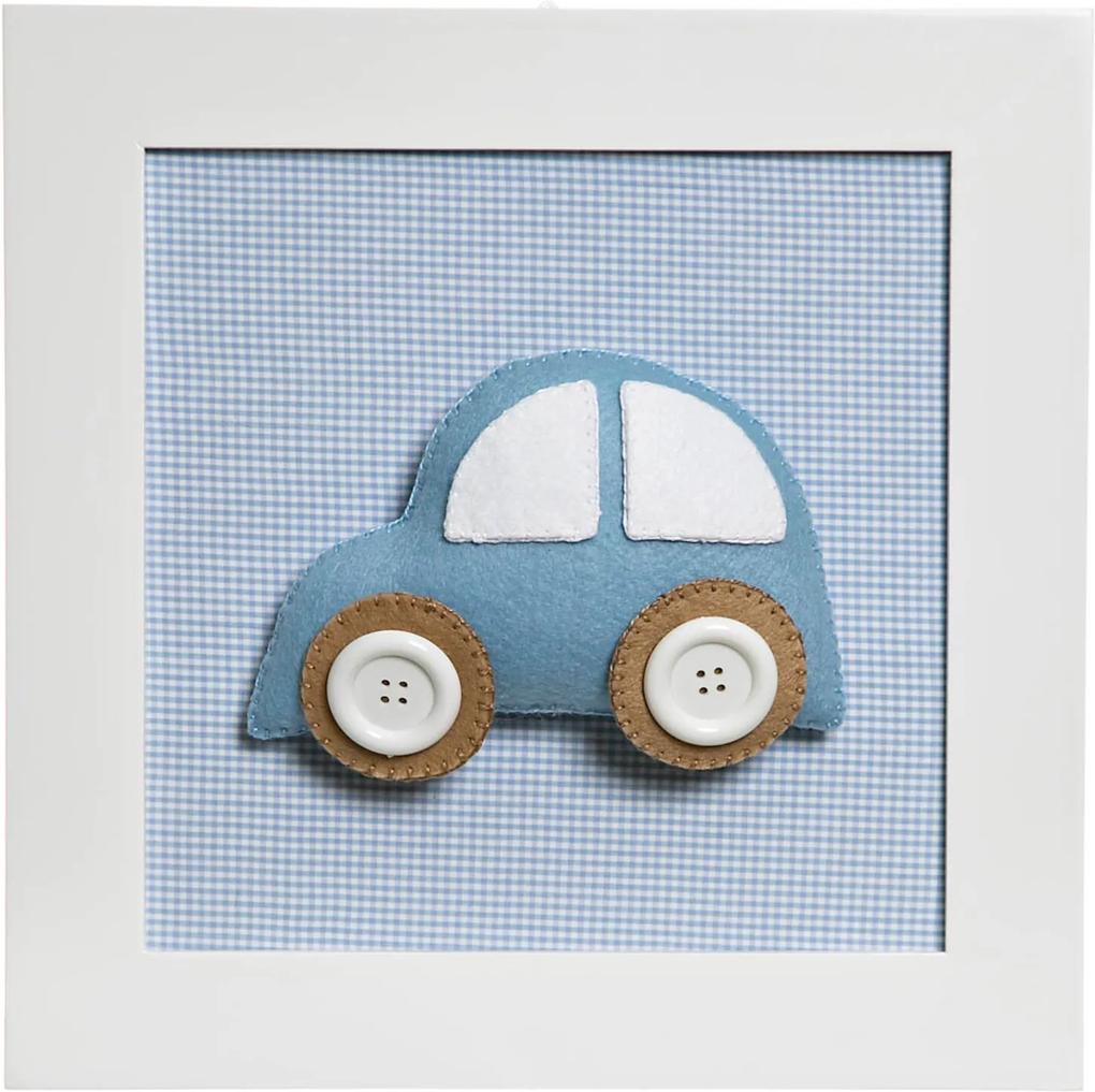 Quadro Decorativo Carro Quarto Bebê Infantil Menino Potinho de Mel Azul