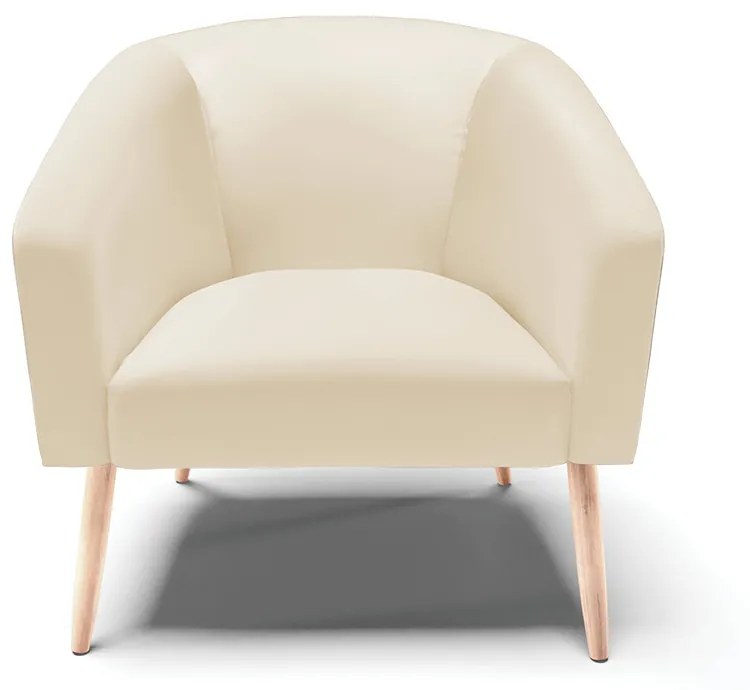 Poltrona Decorativa Pé Palito Natural Kit 2 Stella Sintético D03 - D'Rossi - Bege