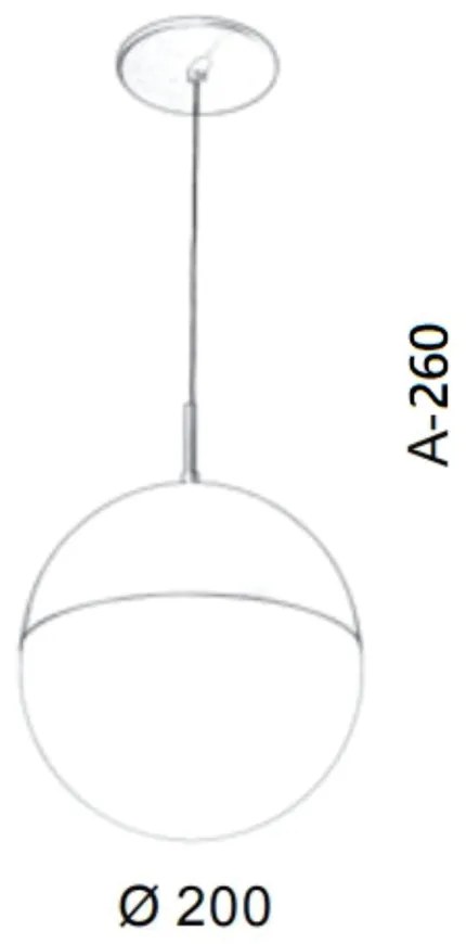 Pendente Globo Ø20X26Cm Metal E Globo Ø20Cm 01Xe27 |Old Artisan Pd-551... (LUNA / DOURADO BRILHO, AMBAR)