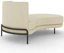 Chaise Longue Divã 164cm Braço Esquerdo Logus D06 Linho Creme - Mpozen