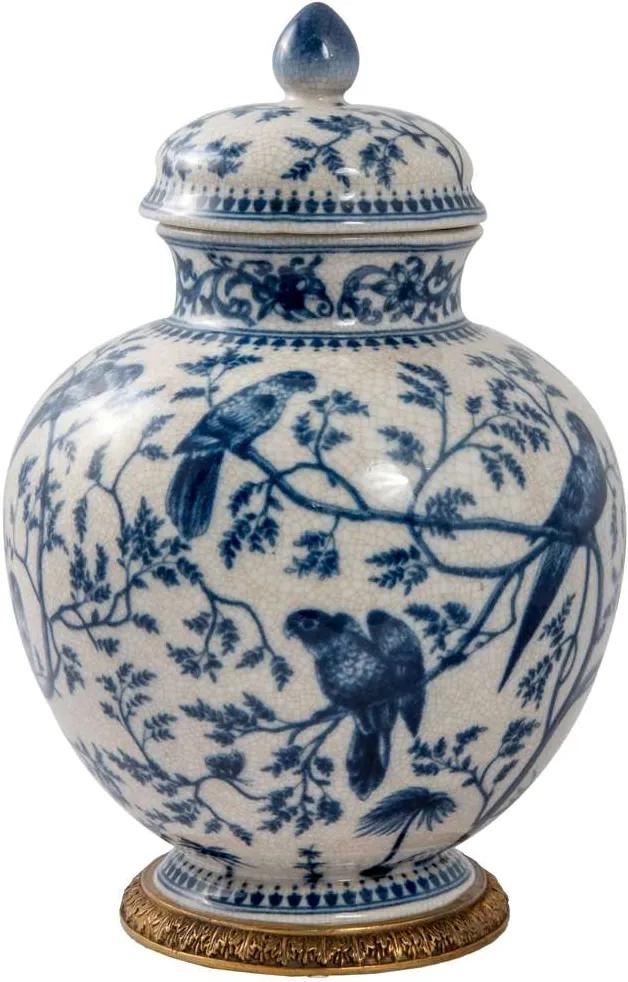 Vaso de Porcelana e Bronze II - Blue White
