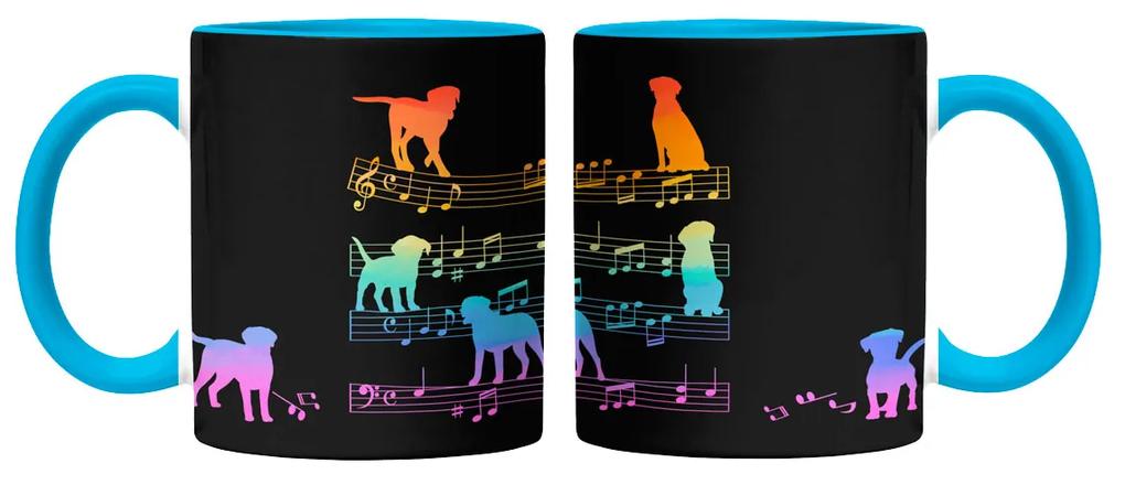 Caneca Cachorro Musical Arco Iris Dog Lover Azul