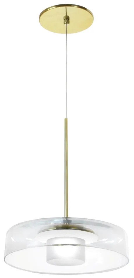 Pendente Bol Ø25,5X22Cm Vidro E Metal Alumínio 01Xled 5,5W 2700K - Old... (ONIX, CRISTAL (Transparente))
