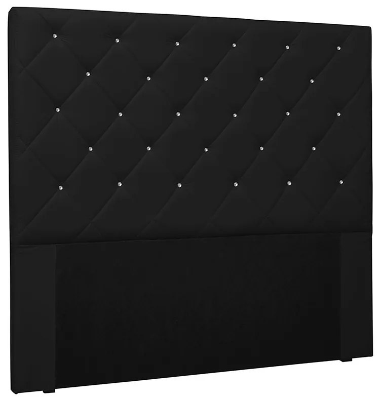 Cabeceira Tania Para Cama Box Queen 160 cm Corino Preto  - D'Rossi