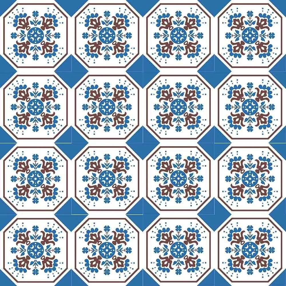 Adesivo para Azulejo Português Santana Vinil 15x15cm 16 peças Cosi Dimora