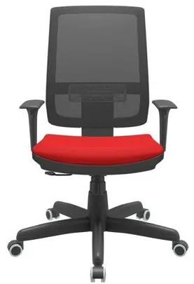 Cadeira Office Brizza Tela Preta Assento Aero Vermelho RelaxPlax Base Standard 120cm - 63860 Sun House