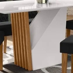 Mesa De Jantar 6 Lugares 120cm Venetti N02 Ypê/Off White - Mpozenato