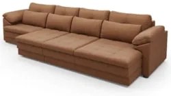 Sofá Retrátil 5 Lugares Para Sala 414cm Dijon Couro Mel S07 - Mpozenat