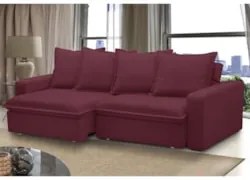 Sofá Retrátil Reclinável 3 Lugares 195cm Roma F05 Veludo Bordô - Mpoze