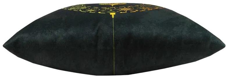 Capa de Almofada Natalina de Suede em Tons Dourado 45x45cm - Bola Dourada - Somente Capa