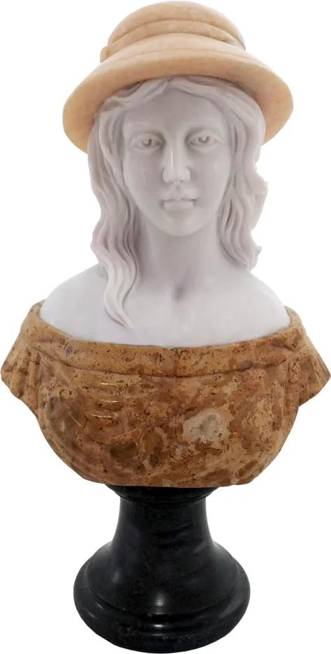 Busto em Mármore Carrara  28x17x09 Cm