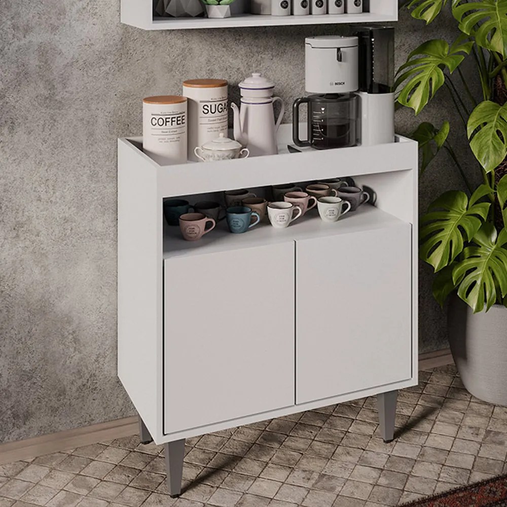 Aparador Buffet Cantinho do Café 70,5cm Marie M12 - D'Rossi - Branco