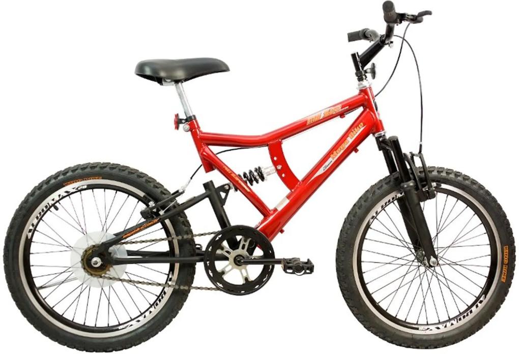 Bicicleta Infantil Aro 20 Aero Freios V-Break 21v Quadro Aço MB 500 Vermelho Preto - Mega Bike