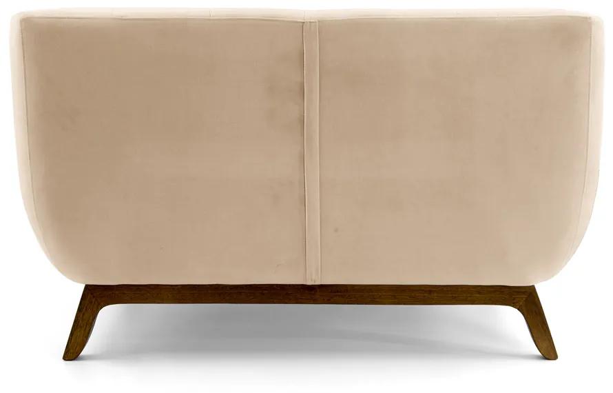 Sofá 2 Lugares Odeon D07 140cm Base Madeira Suede Bege - D'Rossi