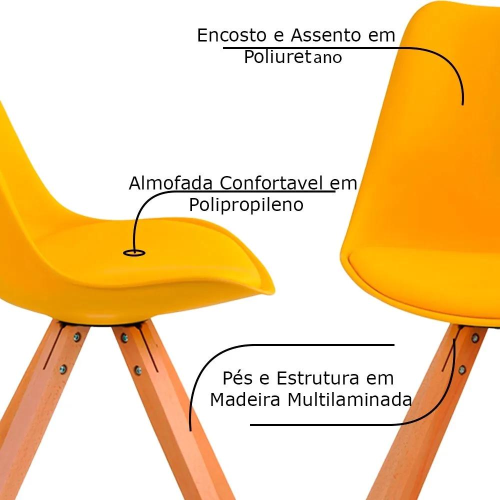 Kit 3 Cadeiras Decorativas Sala e Escritório Neo (PP) Amarela G56 - Gran Belo