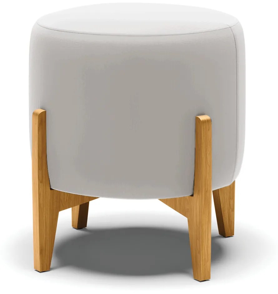 Poltrona com Puff Base de Madeira Stella Veludo Cinza D03 - D'Rossi