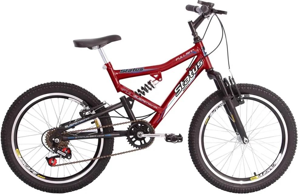 Bicicleta Infantil Status Bike Aro 20 Dupla Susp. 6v - Vermelho