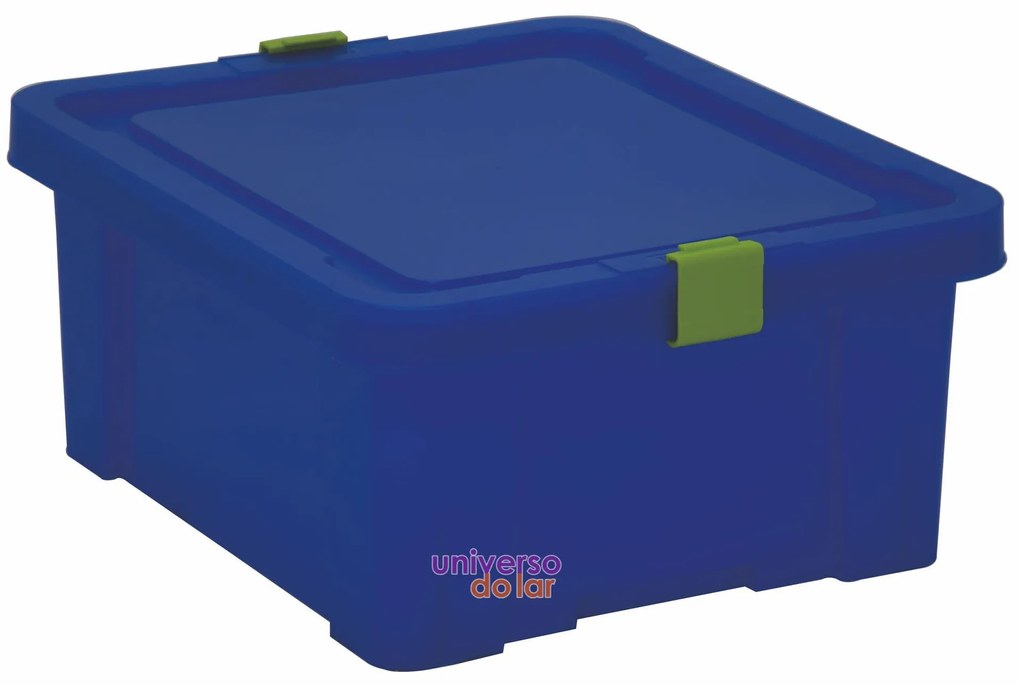 Caixa Organizadora Tramontina Basic com Tampa em Plástico 17L - Azul  Azul