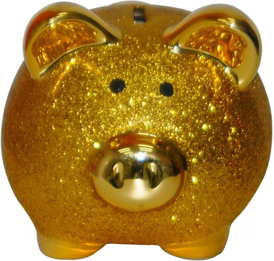 Cofre Real Arte Porco Glitter Dourado