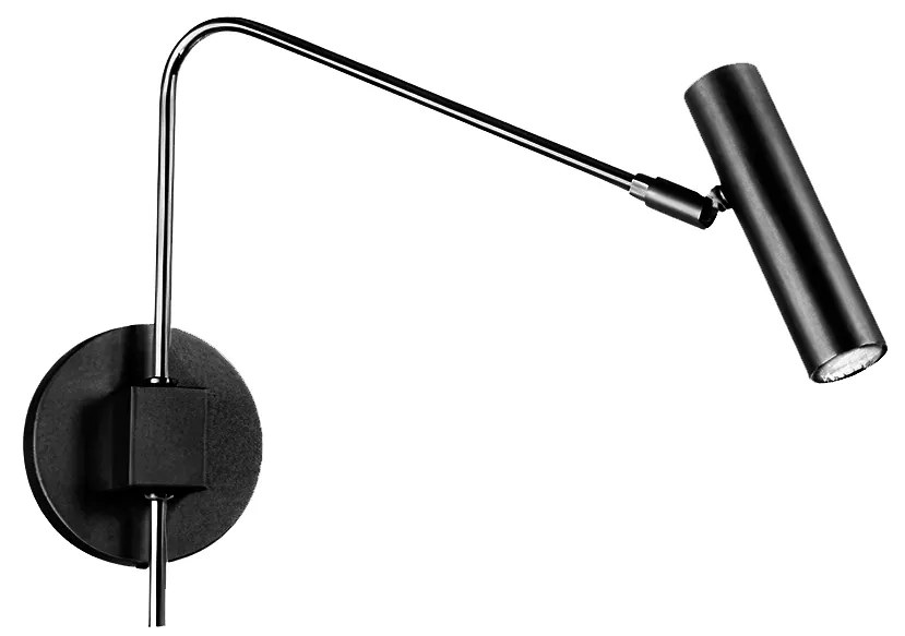 Arandela Haste Articulada Tubinho 12X40X32Cm Metal 01Xmr11 | Old Artis... (PRETO)