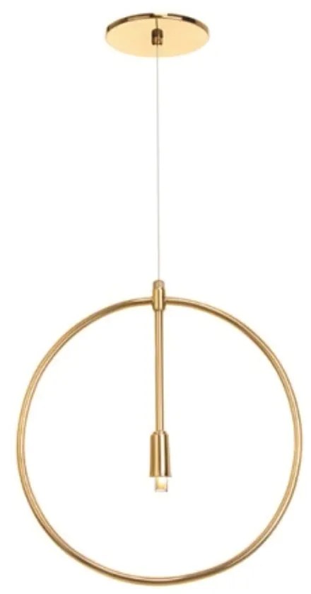 Pendente Ring Ø31,5X2Cm Circle Metal Aluminio 01Xg9 - Old Artisan Pd-5... (BRANCO / DOURADO BRILHO)