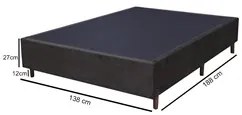 Base Para Cama Box Casal 138cm Suede Liso Tower NW Marrom - Gazin