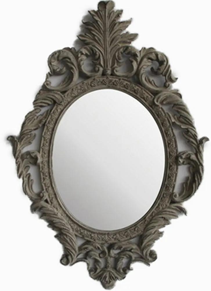 Espelho Redondo Moldura Clássica de Pintura Envelhecida - 58x40cm