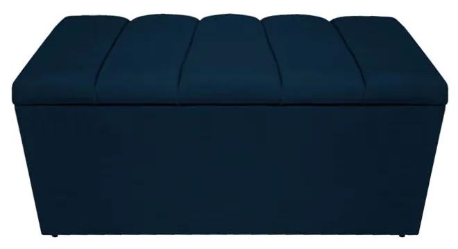 Calçadeira Estofada Sevilha P02 90 cm Solteiro Suede Azul Marinho - ADJ Decor