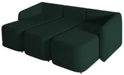 Sofá Cama Casal para Sala 306cm Polska Z08 Veludo Verde - Mpozenato