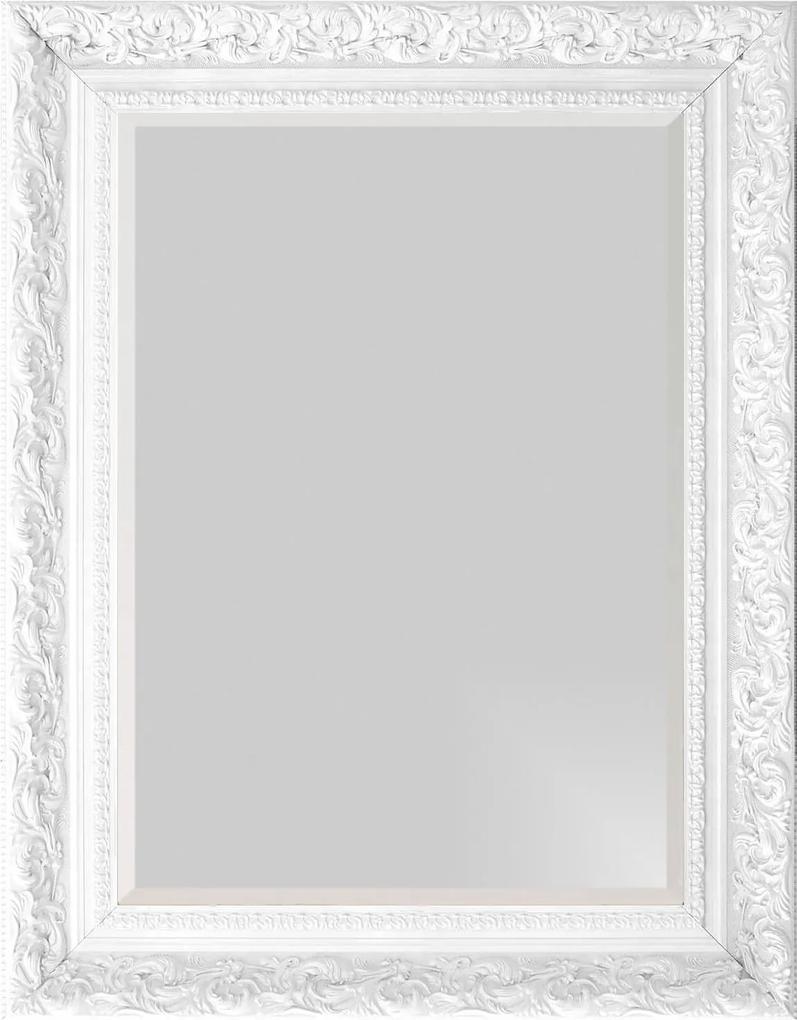 Espelho Decorativo Com Bisotê Branco Retrô Plus
